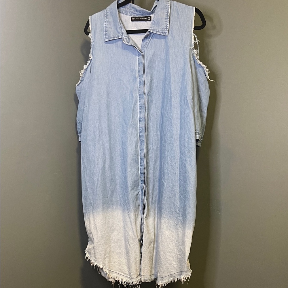 Fashion to Figure Light Blue Ombré Denim Dress